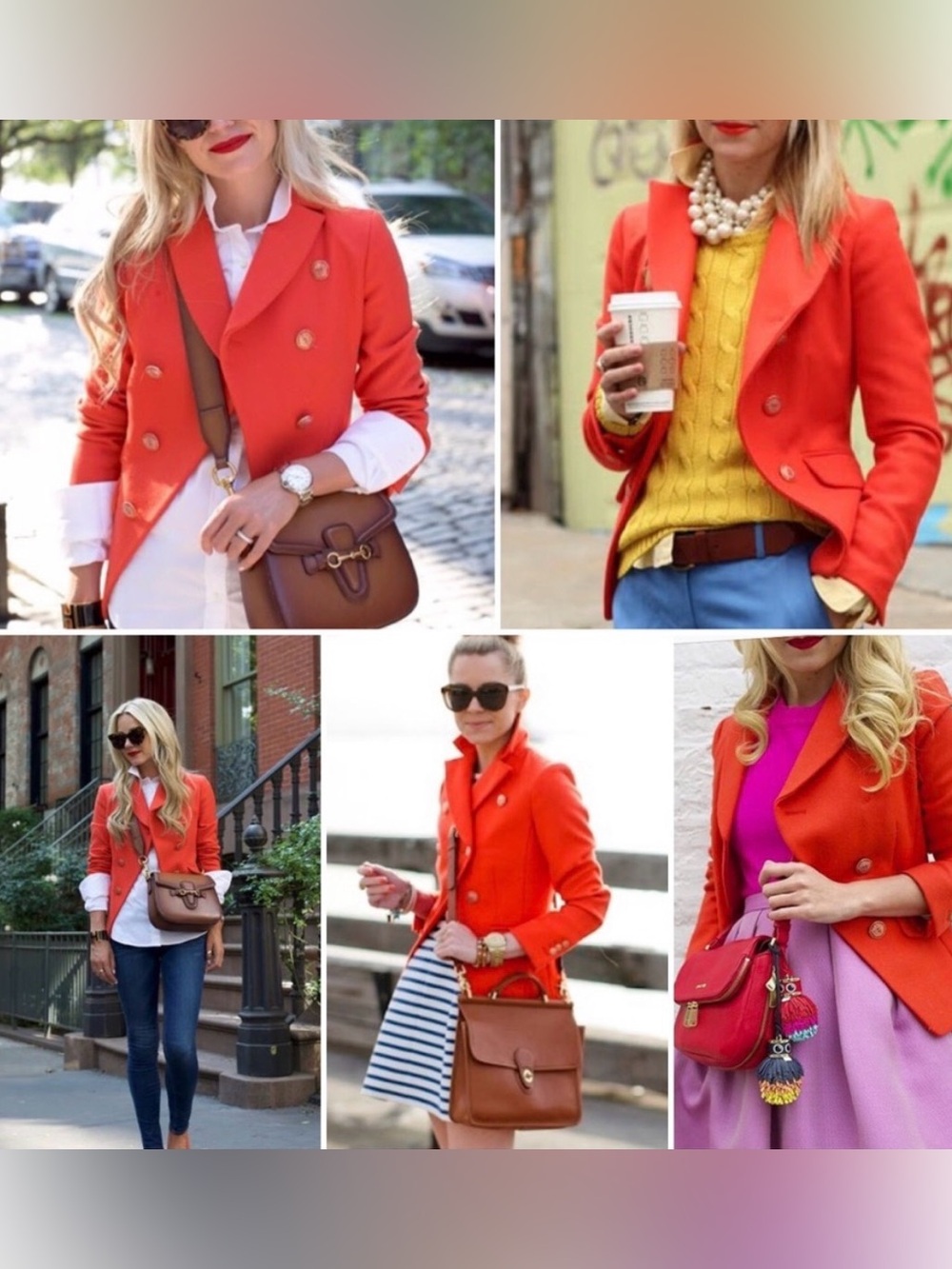 RARE J. CREW WOOL OXFORD BLAZER. Size 2. Red Orange.